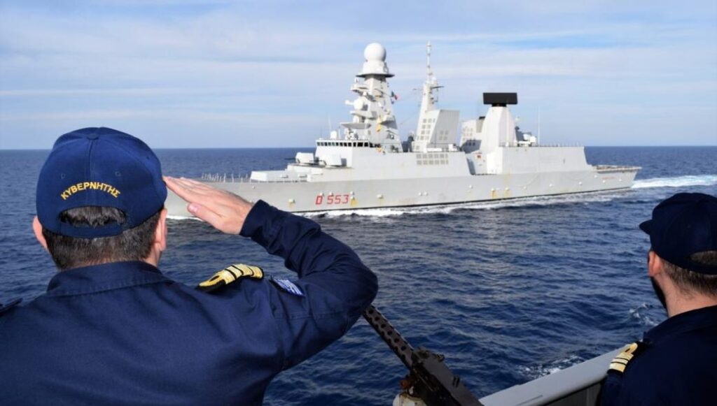 PASSEX – совместные учения ВМС Греции с итальянским эсминцем Andrea Doria