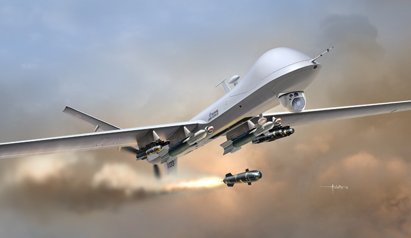 Американский БПЛА MQ-9 Reaper отрабатывает удары вблизи Крыма