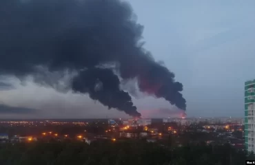 В Брянске загорелась нефтебаза “Транснефть Брянск Дружба”