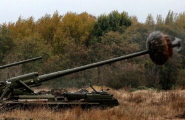 Самоподрыв украинской САУ «Пион» попал на видео